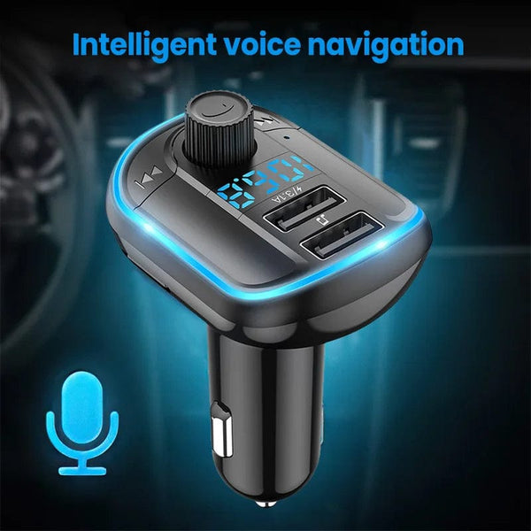 Planet Gates black / france Bluetooth 5.0 FM Transmitter Handsfree Car Radio Modulator MP3 Player With 22.5W USB Super Quick Charge Adapter for Car