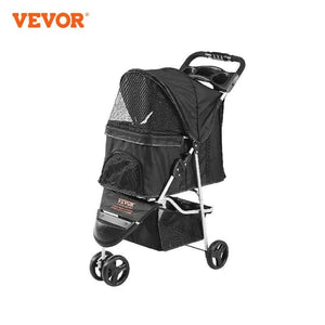 Planet Gates Black / france VEVOR 35lbs 3 Wheels Dog Stroller Rotate Black Pet Puppy Stroller with Front Pedal Storage Basket Cup Holder for Dogs Cat Travel