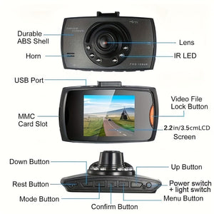 Planet Gates Black Full HD 1080P Car DVR Recorder With 140° Wide Angle View - Capture Every Moment While You Drive!