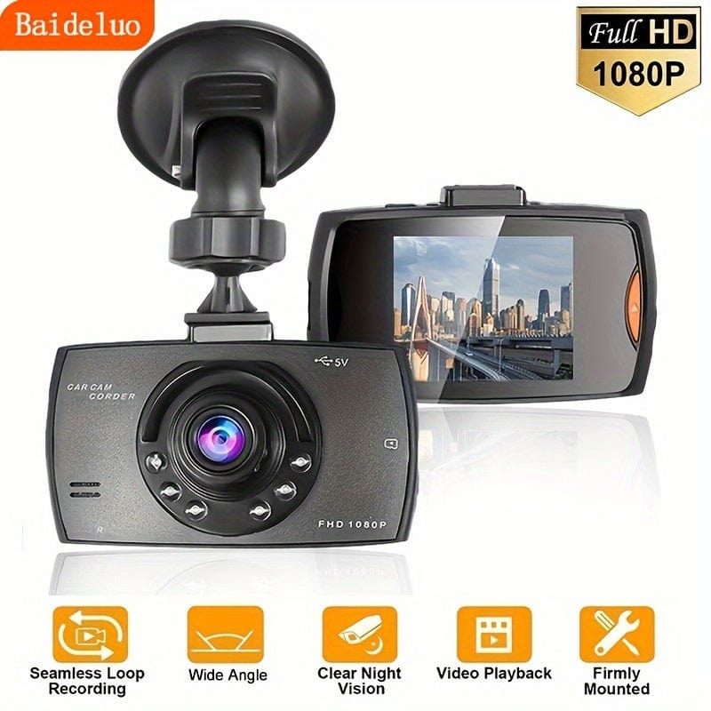 Planet Gates Black Full HD 1080P Car DVR Recorder With 140° Wide Angle View - Capture Every Moment While You Drive!