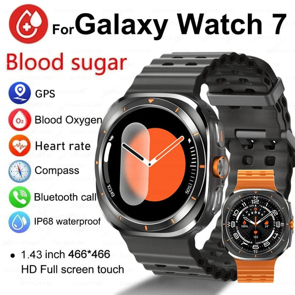 Planet Gates Black / Galaxy Watch 7 Ultra For Samsung Galaxy Watch 7 Ultra New GPS Track Smart Watch Men AMOLED Always Display Clock BT Talk NFC Sport Smartwatches Women