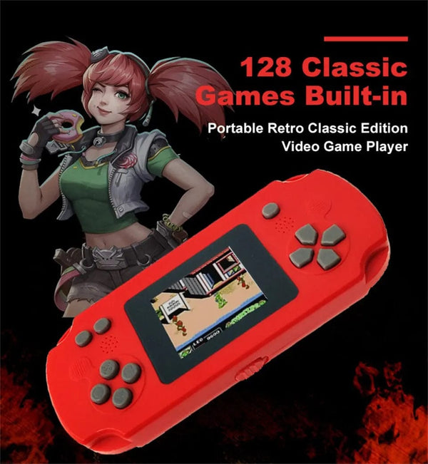 Planet Gates Black GAMINJA GC31 Retro Portable Mini Handheld Video Game Console TFT Color Screen Kids Game Player Built in 8Bit Games