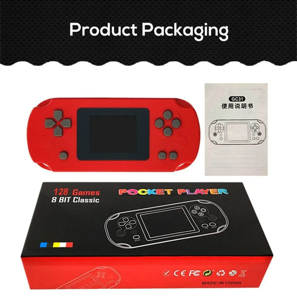 Planet Gates Black GAMINJA GC31 Retro Portable Mini Handheld Video Game Console TFT Color Screen Kids Game Player Built in 8Bit Games