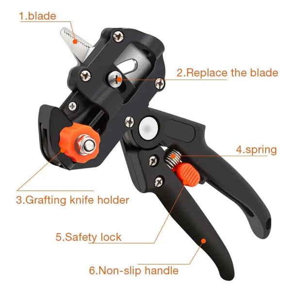 Planet Gates black Garden Tools Professional Farming Pruning Shears Grafting Scissor Fruit Tree Vaccination Secateurs Pruning Cutting Knife