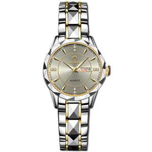 Planet Gates Black Gold Japan Quartz Movement Golden Watches Women Top Brand Luxury Stainless Steel Strap Date Week Watch Clock Reloj Hombre