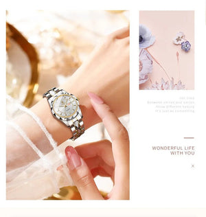 Planet Gates Black Gold Japan Quartz Movement Golden Watches Women Top Brand Luxury Stainless Steel Strap Date Week Watch Clock Reloj Hombre