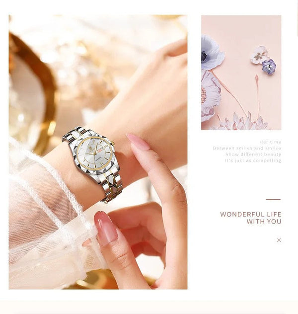 Planet Gates Black Gold Japan Quartz Movement Golden Watches Women Top Brand Luxury Stainless Steel Strap Date Week Watch Clock Reloj Hombre