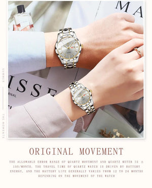 Planet Gates Black Gold Japan Quartz Movement Golden Watches Women Top Brand Luxury Stainless Steel Strap Date Week Watch Clock Reloj Hombre