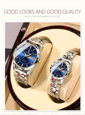 Planet Gates Black Gold Japan Quartz Movement Golden Watches Women Top Brand Luxury Stainless Steel Strap Date Week Watch Clock Reloj Hombre