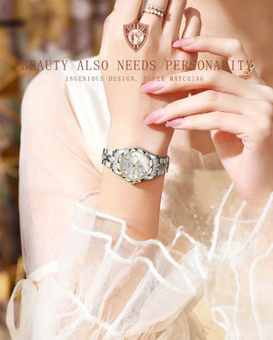 Planet Gates Black Gold Japan Quartz Movement Golden Watches Women Top Brand Luxury Stainless Steel Strap Date Week Watch Clock Reloj Hombre