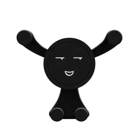 Planet Gates Black Gravity Car Phone Holder Air Vent Clip Smile Face Mount Mobile Cell Stand GPS Support For iPhone 12 Pro Max Xiaomi Samsung