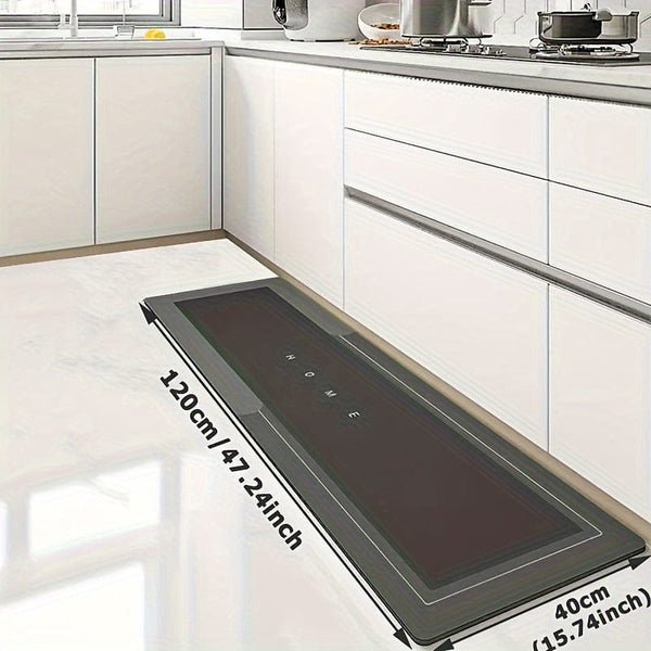 Planet Gates Black Grey / 40cmX120cm 1pc Premium Diatom Mud Kitchen Floor Mat, Super Absorbent Floor Mat With Anti-slip Bottom, Quick Dry Bathroom Living Room Large Carpet, Absorbent Bath Mat, Laundry Floor Mat