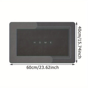 Planet Gates Black Grey / 40cmX60cm 1pc Premium Diatom Mud Kitchen Floor Mat, Super Absorbent Floor Mat With Anti-slip Bottom, Quick Dry Bathroom Living Room Large Carpet, Absorbent Bath Mat, Laundry Floor Mat