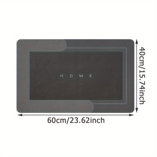 Planet Gates Black Grey / 40cmX60cm 1pc Premium Diatom Mud Kitchen Floor Mat, Super Absorbent Floor Mat With Anti-slip Bottom, Quick Dry Bathroom Living Room Large Carpet, Absorbent Bath Mat, Laundry Floor Mat