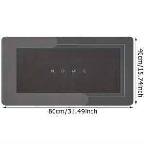 Planet Gates Black Grey / 40cmX80cm 1pc Premium Diatom Mud Kitchen Floor Mat, Super Absorbent Floor Mat With Anti-slip Bottom, Quick Dry Bathroom Living Room Large Carpet, Absorbent Bath Mat, Laundry Floor Mat