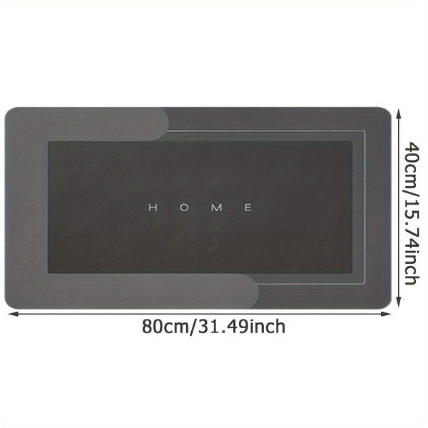 Planet Gates Black Grey / 40cmX80cm 1pc Premium Diatom Mud Kitchen Floor Mat, Super Absorbent Floor Mat With Anti-slip Bottom, Quick Dry Bathroom Living Room Large Carpet, Absorbent Bath Mat, Laundry Floor Mat