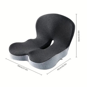 Planet Gates Black Grey Comfort Memory Foam Backrest Cushion Breathable Non-Slip Chair Cushion One-piece Design Waist Protection Truck Seat Cushion