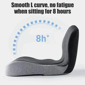 Planet Gates Black Grey Comfort Memory Foam Backrest Cushion Breathable Non-Slip Chair Cushion One-piece Design Waist Protection Truck Seat Cushion