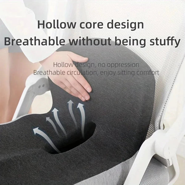 Planet Gates Black Grey Comfort Memory Foam Backrest Cushion Breathable Non-Slip Chair Cushion One-piece Design Waist Protection Truck Seat Cushion