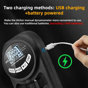 Planet Gates Black Grip Strength Tester 265Lbs/120Kg Digital Hand Dynamometer Grip Strength Meter USB LCD Screen Hand Grip for Power Training Sport