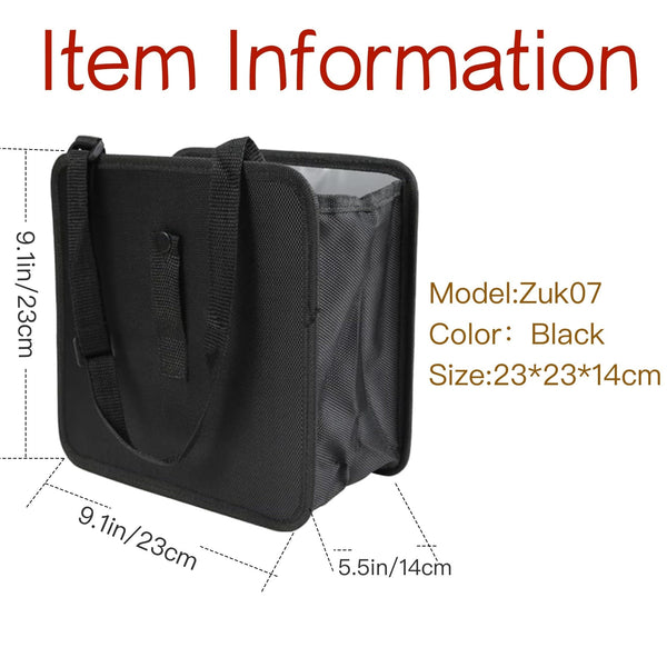 Planet Gates Black Hanging Car Trash Bag Can Premium Waterproof Litter Garbage Bag Organizer 6.25 L Capacity