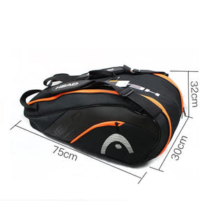 Planet Gates black HEAD Tennis Rackets Bag 6 Pieces Hard Shell Sports Bag Large Capacity 9 Badminton Racquets Backpack Men Women Tenis Squash Padel