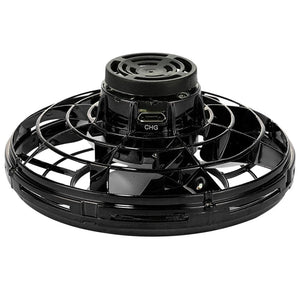 Planet Gates Black Helicopter Spinner Toy 360° Rotating Flying Fingertip Spinners 100mAh with LED Lights for Adult Kids Decompression Toy
