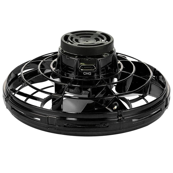 Planet Gates Black Helicopter Spinner Toy 360° Rotating Flying Fingertip Spinners 100mAh with LED Lights for Adult Kids Decompression Toy