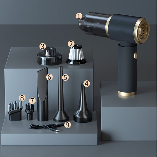 Planet Gates Black High Power Handheld Car Vacuum Cleaner Portable Home Car Dual-use Car Vacuum Cleaner Wireless Charging Portable