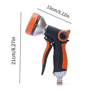 Planet Gates Black Hose Water Spray Gun Adjustable Car Wash Hose Garden Spray Portable High Pressure Gun Sprinkler Nozzle 8 Pattern Water Jet