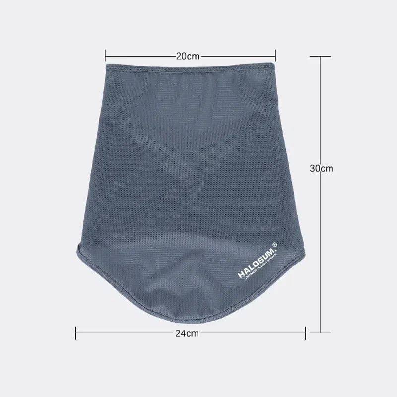 Planet Gates Black Ice Silk Fishing Cycling Bandana Mesh Face Cover Half Mask Hang-Ear Neck Gaiter Cool Tube Scarf Sport Running Hiking Hunting