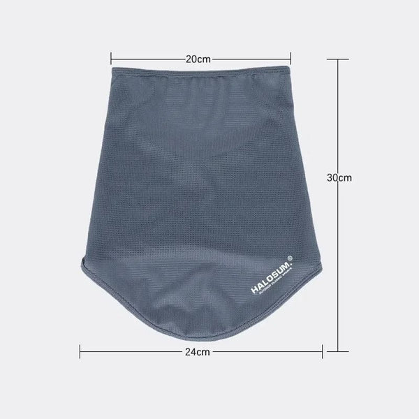 Planet Gates Black Ice Silk Fishing Cycling Bandana Mesh Face Cover Half Mask Hang-Ear Neck Gaiter Cool Tube Scarf Sport Running Hiking Hunting