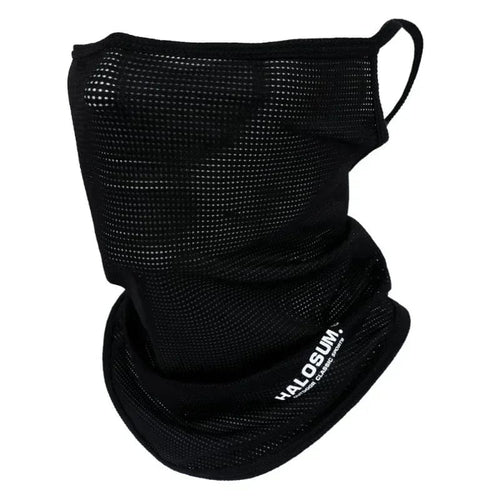 Planet Gates Black Ice Silk Fishing Cycling Bandana Mesh Face Cover Half Mask Hang-Ear Neck Gaiter Cool Tube Scarf Sport Running Hiking Hunting