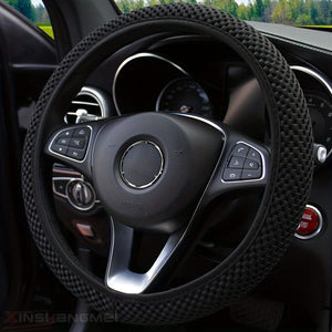 Planet Gates Black Ice Silk Stretch Breathable Non-slip Steering Wheel Cover For Easy Installation And Removal