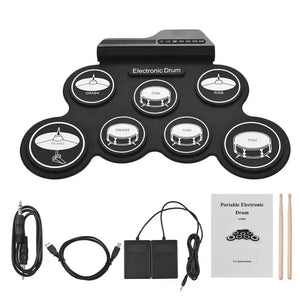 Planet Gates Black Icon Edition 2022New Folding Silicone Hand Roll USB Electronic Drum Portable Practice Drums Pad Kit With Drumsticks Sustain Pedal