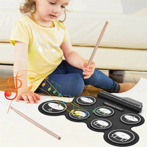 Planet Gates Black Icon Edition 2022New Folding Silicone Hand Roll USB Electronic Drum Portable Practice Drums Pad Kit With Drumsticks Sustain Pedal