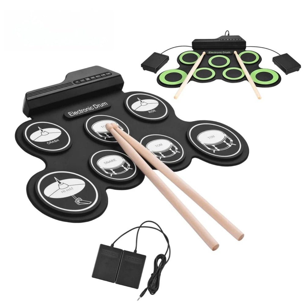Planet Gates Black Icon Edition 2022New Folding Silicone Hand Roll USB Electronic Drum Portable Practice Drums Pad Kit With Drumsticks Sustain Pedal