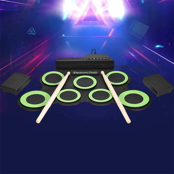 Planet Gates Black Icon Edition 2022New Folding Silicone Hand Roll USB Electronic Drum Portable Practice Drums Pad Kit With Drumsticks Sustain Pedal