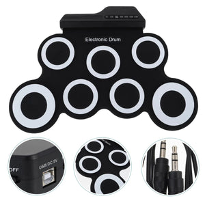 Planet Gates Black Icon Edition 2022New Folding Silicone Hand Roll USB Electronic Drum Portable Practice Drums Pad Kit With Drumsticks Sustain Pedal