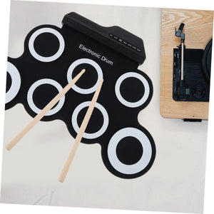 Planet Gates Black Icon Edition 2022New Folding Silicone Hand Roll USB Electronic Drum Portable Practice Drums Pad Kit With Drumsticks Sustain Pedal