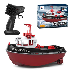 Planet Gates Black JIKEFUN 686 Rc Boat 2.4G 1/72 Powerful Dual Motor Long Range Wireless Electric Remote Control Tugboat Model  Toys for Boys Gift