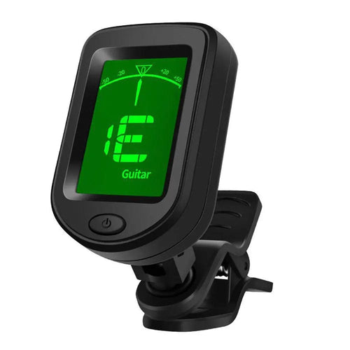 Planet Gates black JT-02 Clip-On Electronic Guitar Tuner Digital Tone Tuner for Electric Bass Guitar Violin Ukulele Universal Rotatable Sensitive