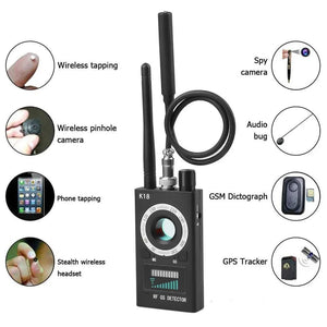 Planet Gates black K18 Multi-function Anti-Candid Cam Wireless Lens Device Finder 1MHz-6.5GHz GSM Audio Bug Finder GPS Signal RF Tracker Detect