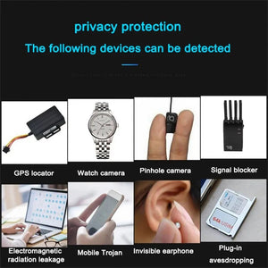 Planet Gates black K18 Multi-function Anti-Candid Cam Wireless Lens Device Finder 1MHz-6.5GHz GSM Audio Bug Finder GPS Signal RF Tracker Detect