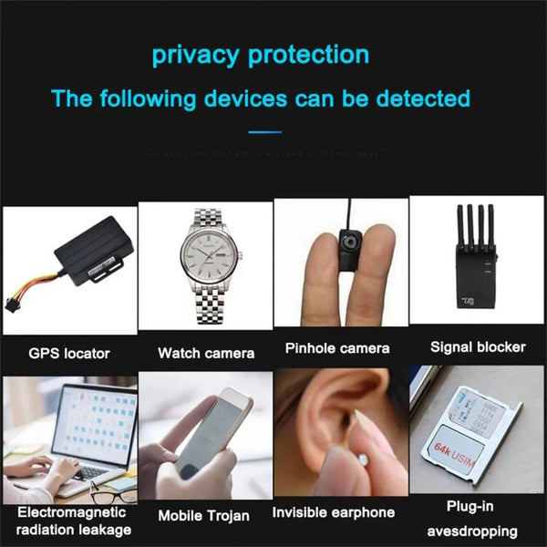 Planet Gates black K18 Multi-function Anti-Candid Cam Wireless Lens Device Finder 1MHz-6.5GHz GSM Audio Bug Finder GPS Signal RF Tracker Detect