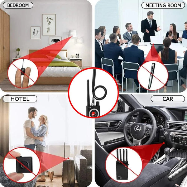 Planet Gates black K18 Multi-function Anti-Candid Cam Wireless Lens Device Finder 1MHz-6.5GHz GSM Audio Bug Finder GPS Signal RF Tracker Detect