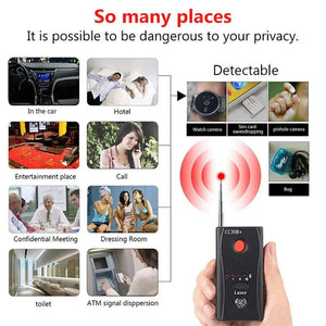 Planet Gates black K18 Multi-function Anti-Candid Cam Wireless Lens Device Finder 1MHz-6.5GHz GSM Audio Bug Finder GPS Signal RF Tracker Detect