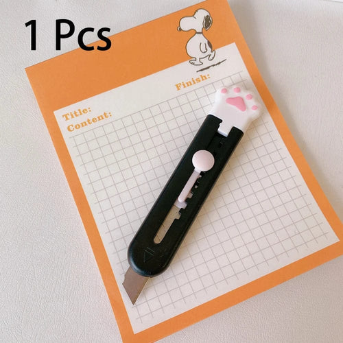 Planet Gates black Kawaii Mini Pocket Cat Paw Art Utility Knife Express Box Knife Paper Cutter Craft Wrapping Refillable Blade Stationery Big sale