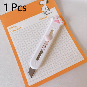 Planet Gates black Kawaii Mini Pocket Cat Paw Art Utility Knife Express Box Knife Paper Cutter Craft Wrapping Refillable Blade Stationery Big sale