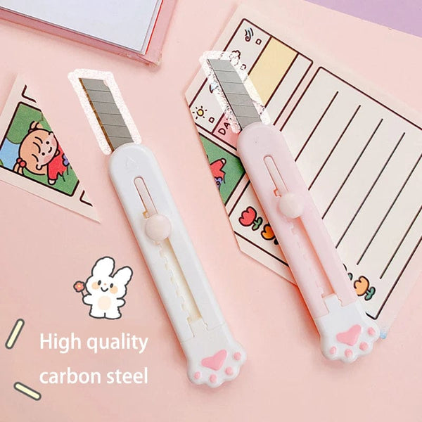 Planet Gates black Kawaii Mini Pocket Cat Paw Art Utility Knife Express Box Knife Paper Cutter Craft Wrapping Refillable Blade Stationery Big sale